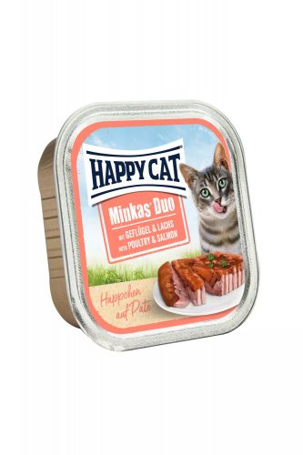 Happy Cat Minkas Duo Geflügel & Lachs (Baromfi & lazac) alutálcás pástétom 100g