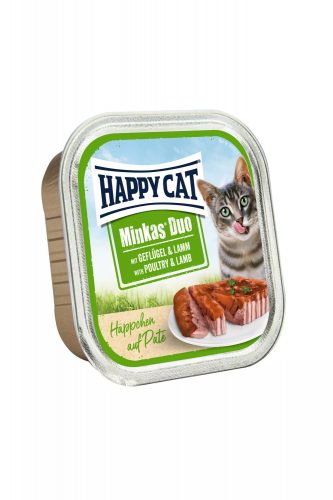 Happy Cat Minkas Duo Geflügel & Lamm (Baromfi & bárány) alutálcás pástétom 100g